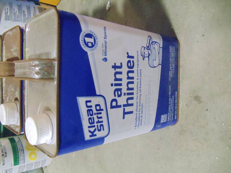 lot 112 image: NEW Qty 2 Gallon Canns of Paint Thinner by Kleen Strip