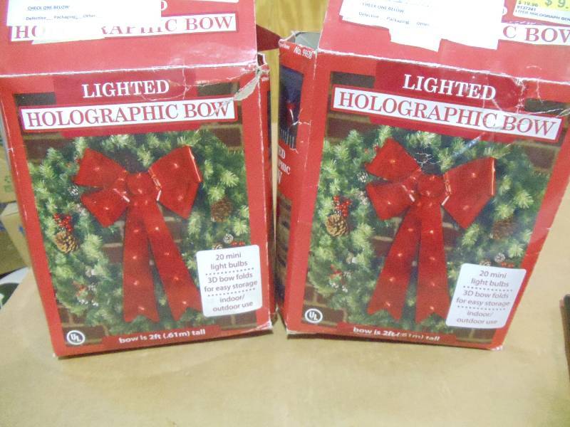 lot 117 image: NEW Qty 2 Lit Holographic Bows
