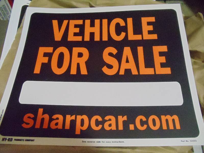 lot 136 image: NEW Approx 30 Vehicle For Sale Signs with Online Service sharpcar.com