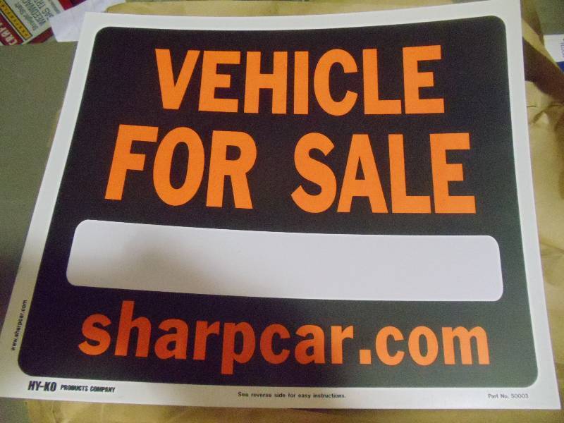 lot 138 image: NEW Approx 30 Vehicle For Sale Signs with Online Service sharpcar.com