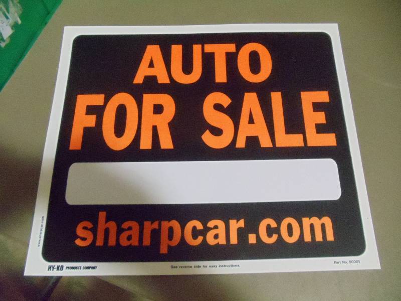 lot 144 image: NEW Approx 30 Auto For Sale Signs with Online Service sharpcar.com