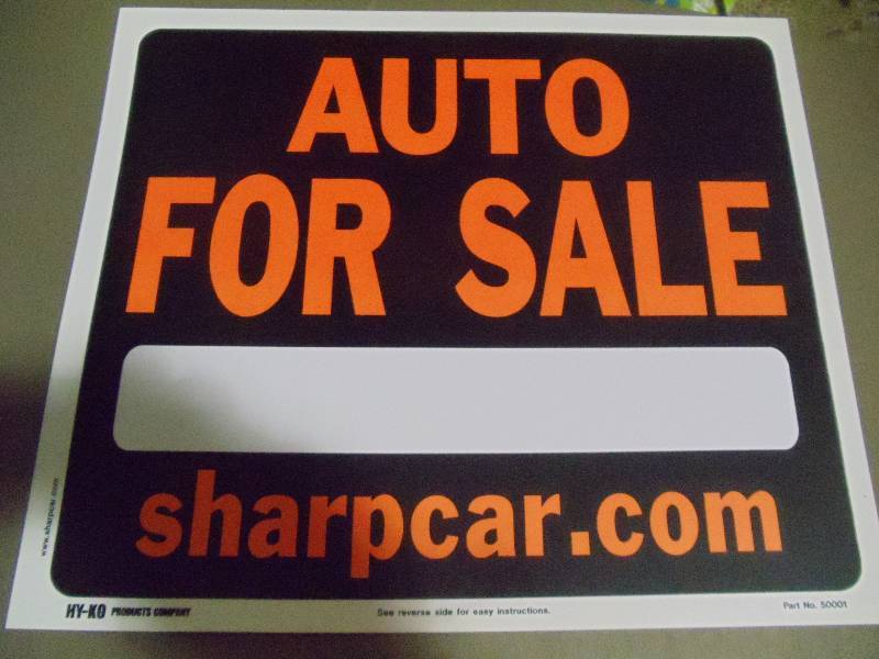 lot 145 image: NEW Approx 30 Auto For Sale Signs with Online Service sharpcar.com