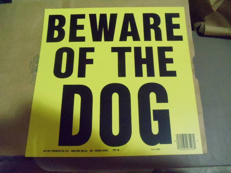 lot 169 image: NEW Approx 20 Beware of The Dog Signs Plastic