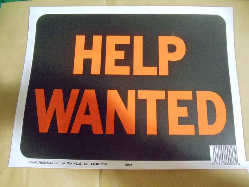 lot 170 image: NEW Approx 20 Help Wanted Signs Plastic