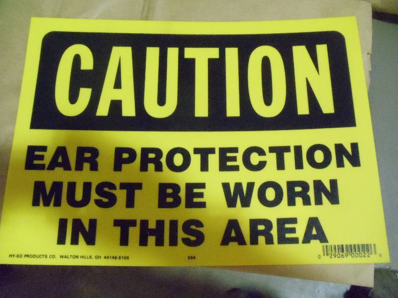 lot 174 image: NEW Approx 10 Ear Protection Must Be Worn Signs Heavy Duty Plastic