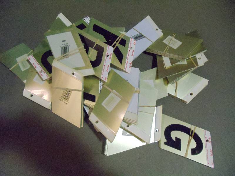 lot 177 image: NEW Large Lot 4 in Hy-Co Metal Self Adhesive Letters Multiples of Ea Appears To be Full Alphabet