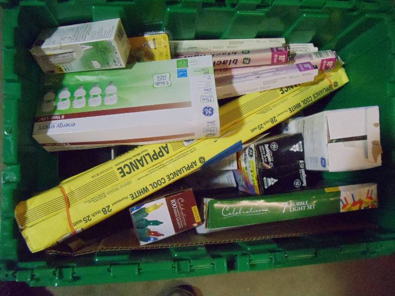 lot 187 image: NEW Entire Bin of Various Light Bulbs GREEN BIN NOT INCLUDED