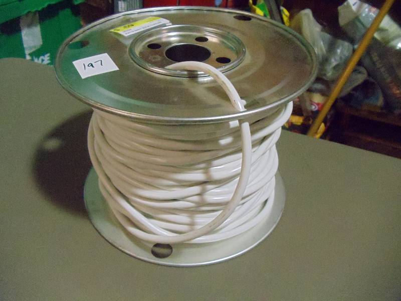 lot 197 image: NEW Approx 150 ft Spool SVT 182 White Bulk Cord
