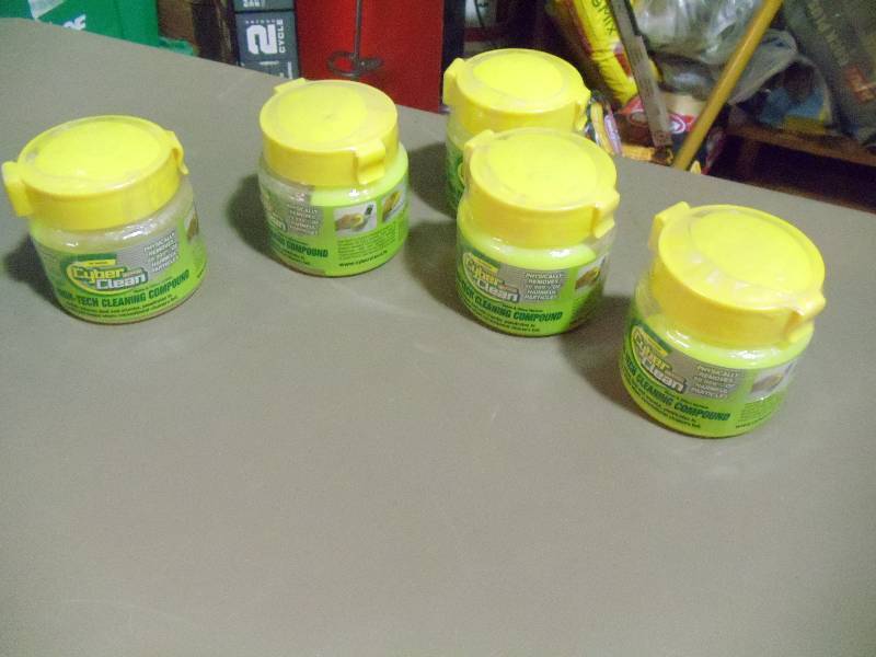 lot 205 image: NEW Qty 5 Jars Swiss Formula Cyber Clean High Tech Cleaning Compound for Keyboards Dont Rub Just Press and Peel Up Dirt