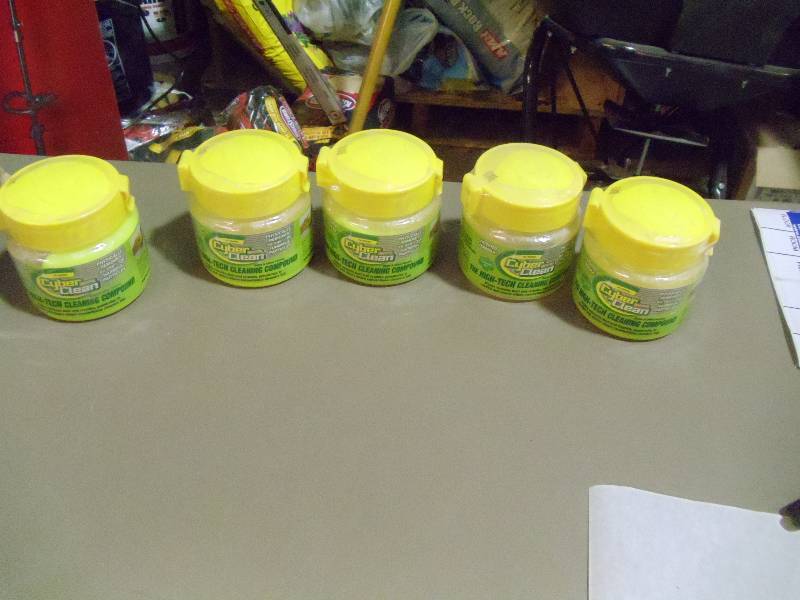 lot 211 image: NEW Qty 5 Jars Swiss Formula Cyber Clean High Tech Cleaning Compound for Keyboards Dont Rub Just Press and Peel Up Dirt