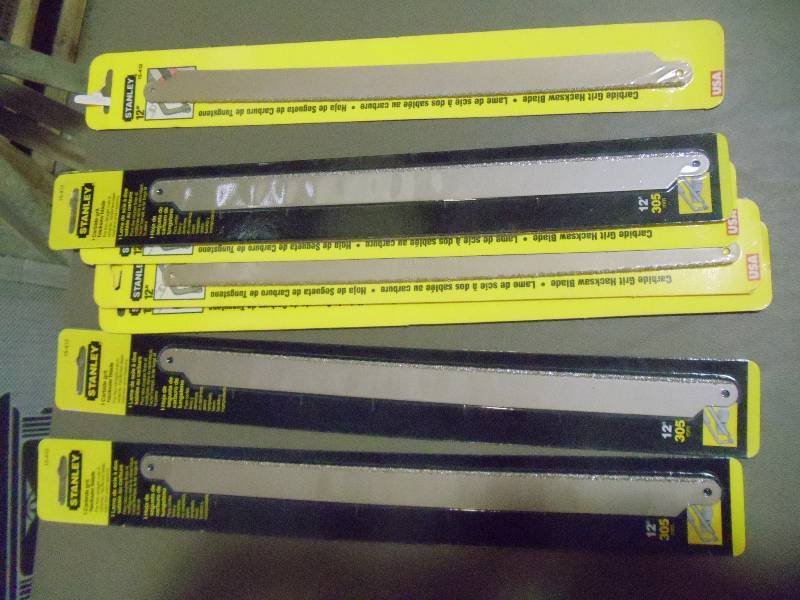 lot 244 image: NEW Qty 7 Stanley Carbide Grit 12 in Hacksaw Blades