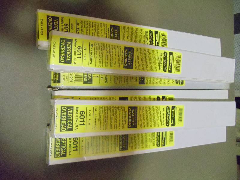 lot 248 image: NEW Qty 6 Boxes High Quality Welding Rod 1  8in, 80-130 Amps Type 6011 Cataslog # 41201
