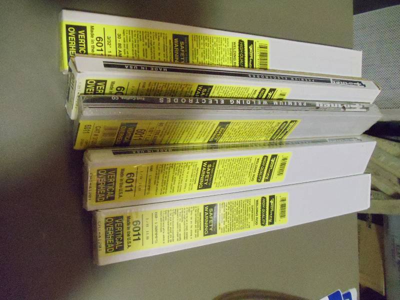 lot 249 image: NEW Qty 5 Boxes High Quality Welding Rod 1  8in, 80-130 Amps Type 6011 Cataslog # 41201