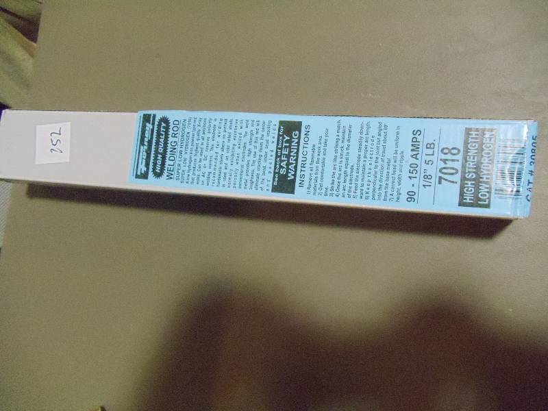 lot 252 image: NEW Box High Quality Welding Rod Super Low Hydrogen High Strength 1  8 in 5 lb, 80-130 Amps Type 7018 Cataslog # 30805