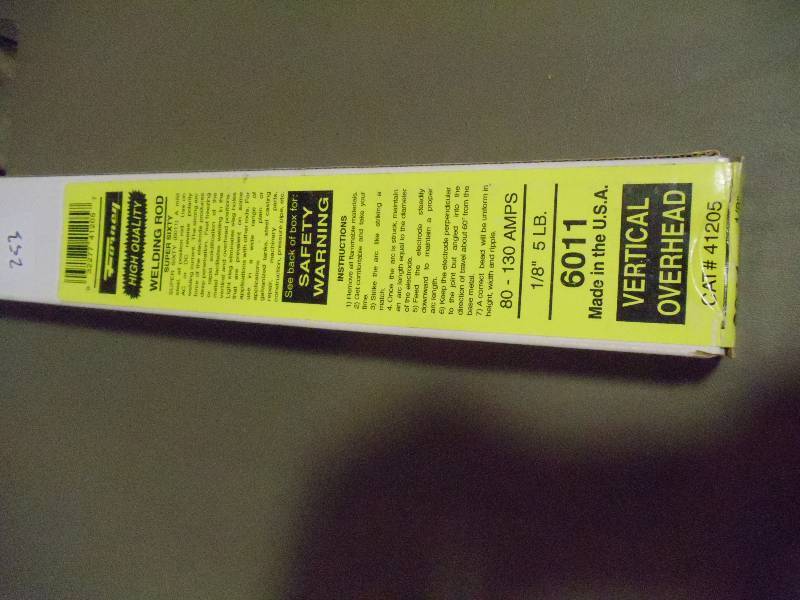 lot 254 image: NEW Box High Quality Welding Rod Super 60 1  8 in 5 lb, 80-130 Amps Type 6011 Cataslog # 41204