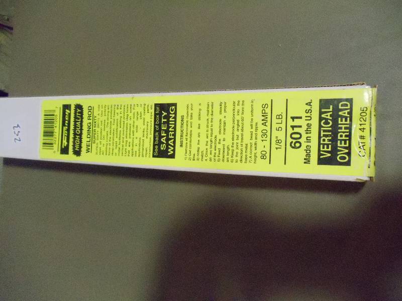 lot 255 image: NEW Box High Quality Welding Rod Super 60 1  8 in 5 lb, 80-130 Amps Type 6011 Cataslog # 41204
