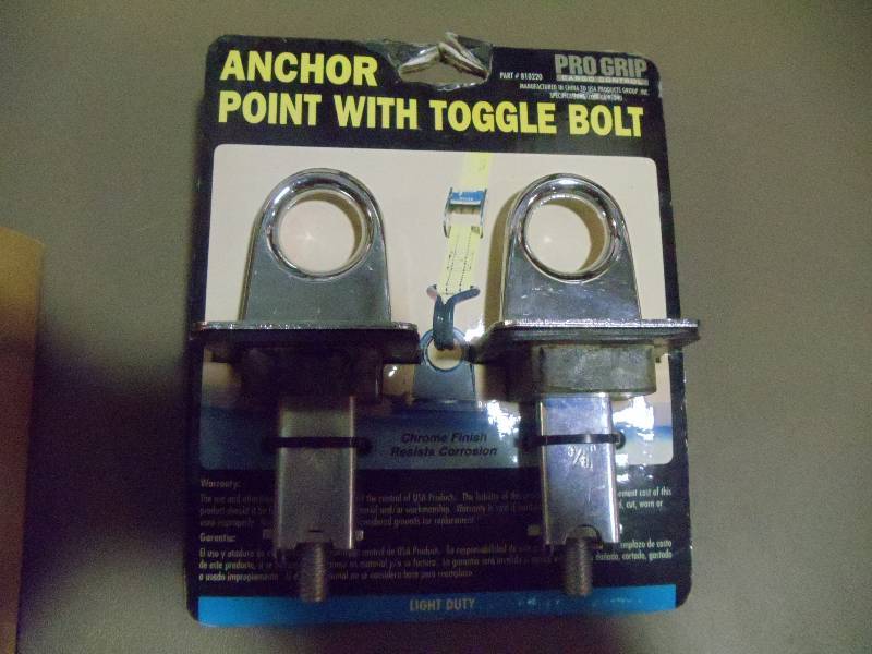 lot 262 image: NEW Pair Pro Grip Chrome Anchor Points with Toggle Bolts