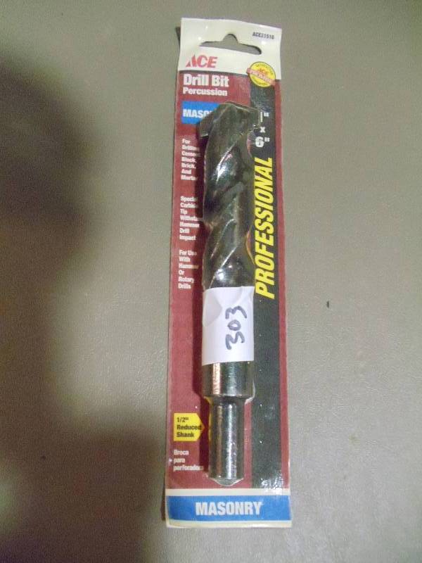 lot 303 image: NEW Masonary Drill Bit 6 in x 1 in 1  2 in Reduced Shank