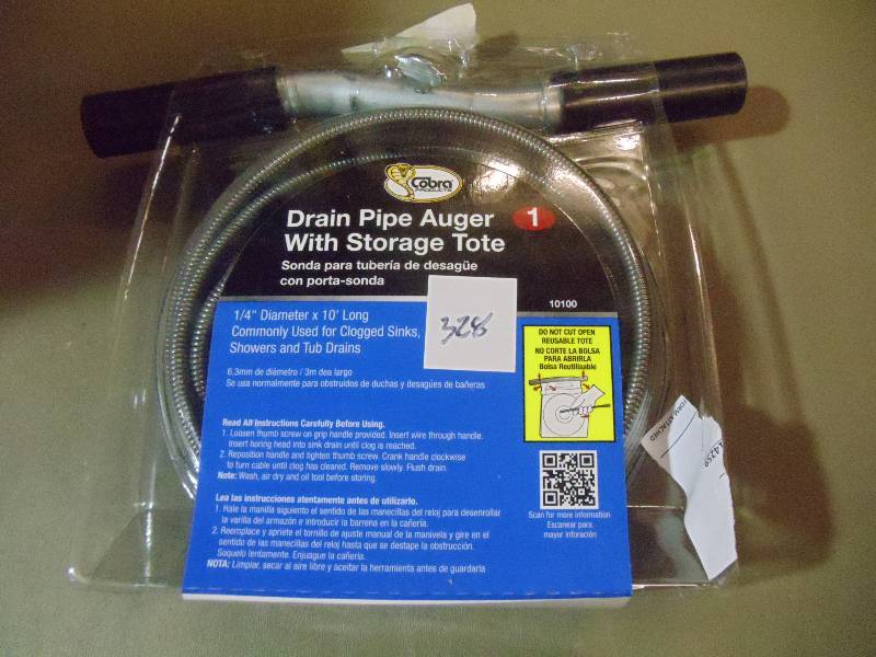 lot 328 image: NEW Cobra Drain Pipe Auger 10 ft 1  4 in
