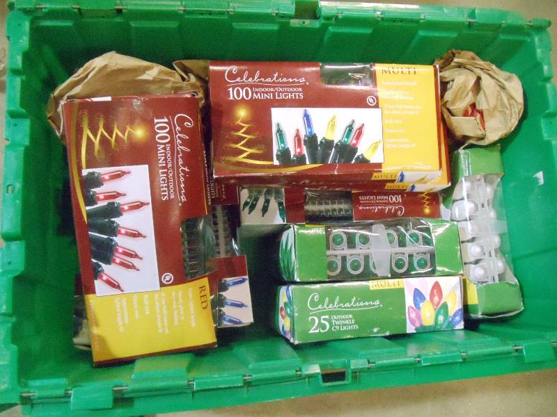 lot 352 image: NEW Entire Bin Xmas Light Sets  GREEN BIN NOT INCLUDED
