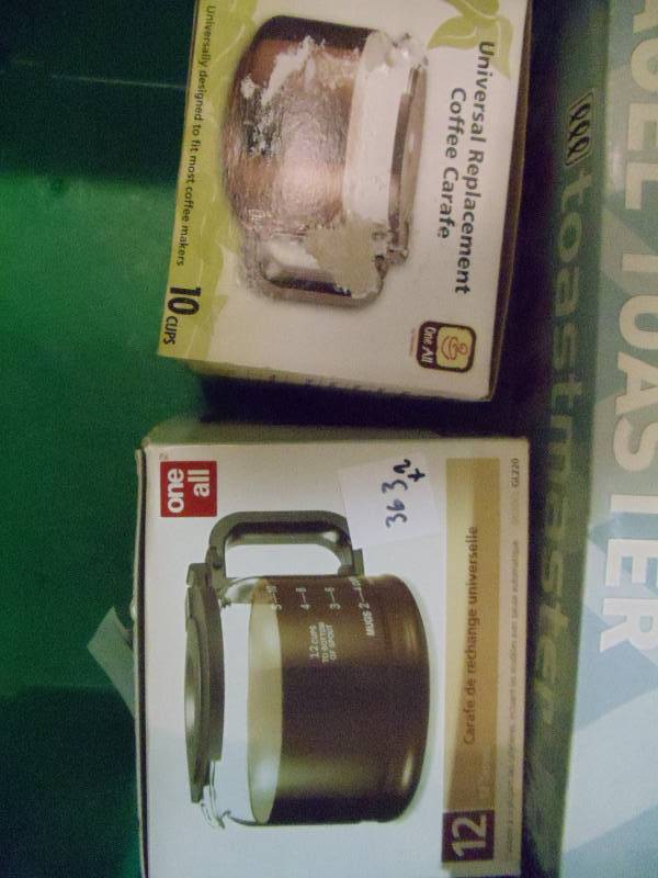 lot 363 image: NEW Qty 2 Coffee Maker Replacement Caraffes