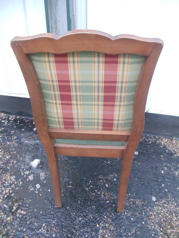 High end wood framed side chair.