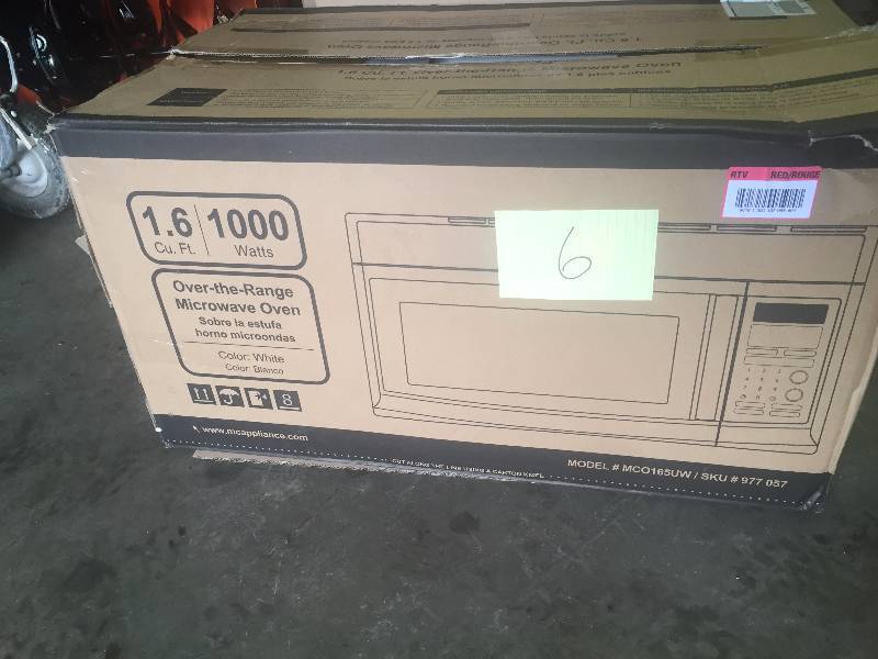 lot 6 image: Magic Chef 1.6 cu. ft. Over-the-Range Microwave in White New