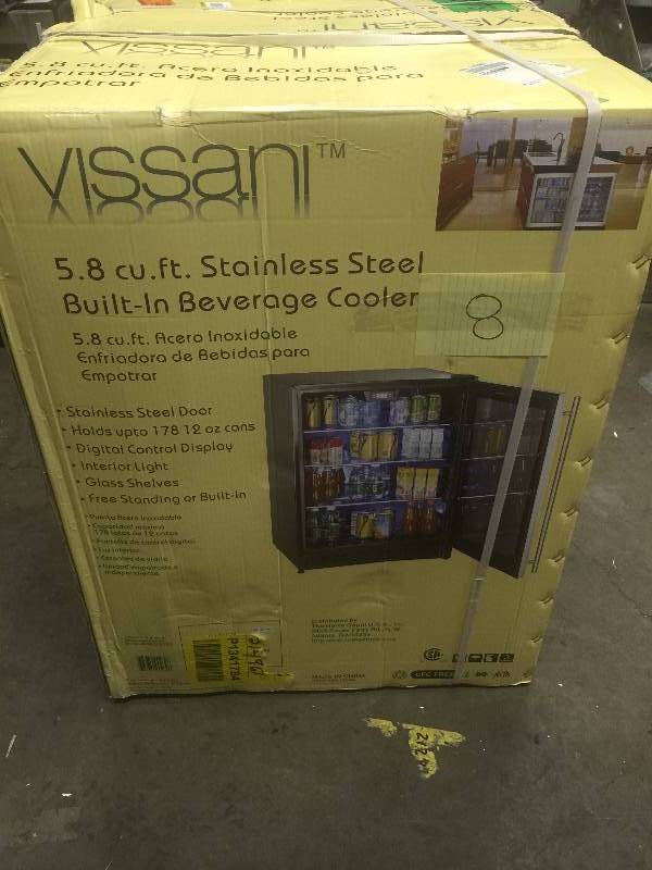 lot 8 image: Vissani 178 Can (12 oz.) 5.8 cu. ft. Beverage Cooler New
