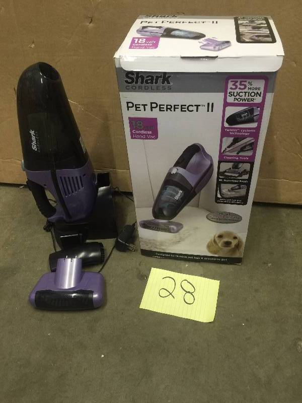 lot 28 image: Shark Pet Perfect II Cordless Handheld Vacuum