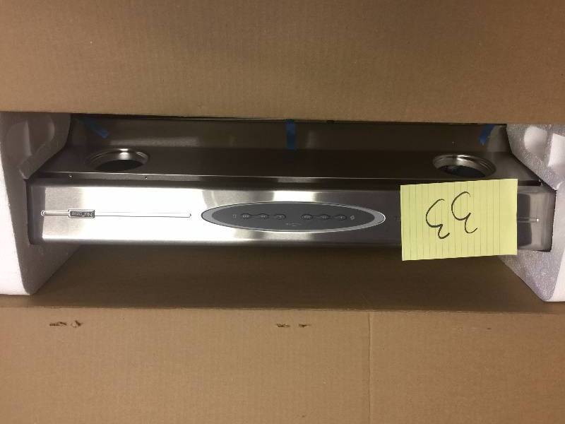 lot 33 image: Nutone Allure I Series 30 in. Convertible Range Hood in Stainless Steel Range Hood WS1530SS NEW