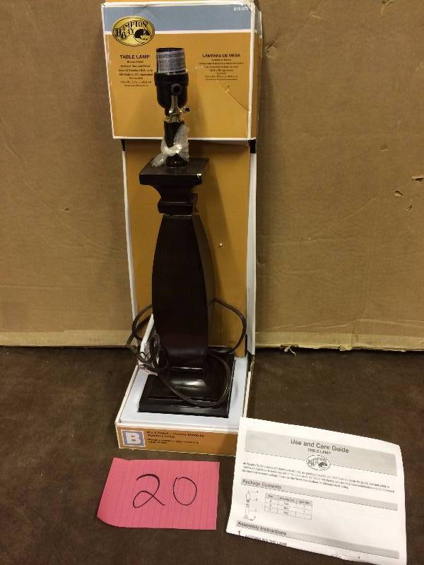 lot 20 image: Hampton Bay Mix & Match Bronze Timeless Table Lamp