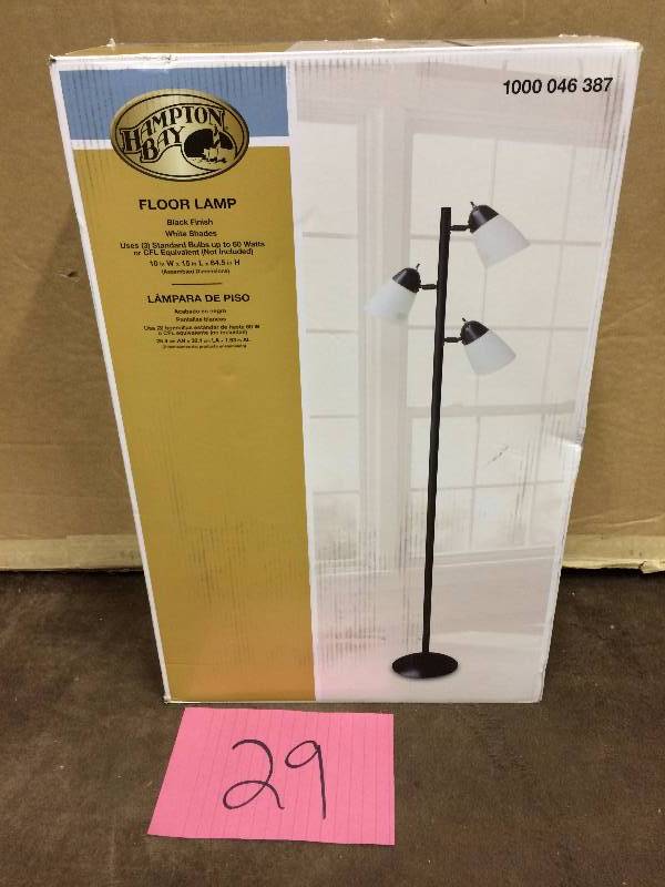lot 29 image: Hampton Bay 64.5 in. Black Track Tree Floor Lamp-AF40332 New