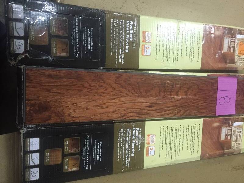 lot 18 image: Lot of 3- 5-4564 in. x 35-4564 in. x 4 mm Old Hickory Nutmeg Vinyl Plank Flooring (22.66 sq. ft.  case)New