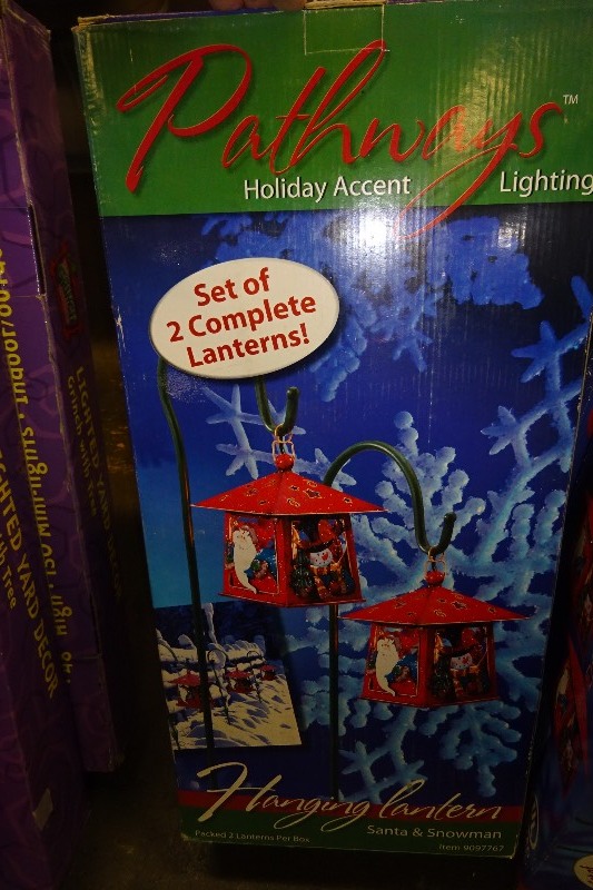 Pathways Hanging Lantern Santa & Snowman