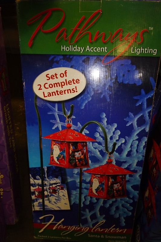 Pathways Hanging Lantern Santa & Snowman