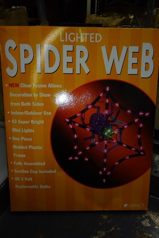 Lighted spider web