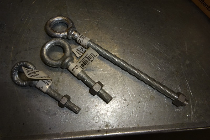Variety of eye bolts with nut