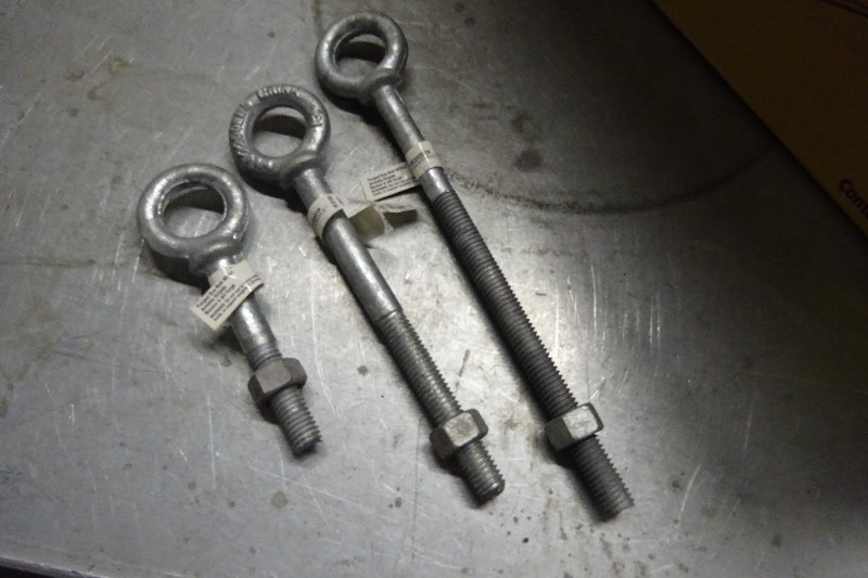 Variety of eye bolts with nut
