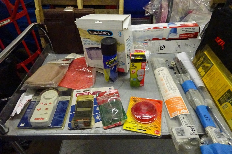 Drawer slides, air conditioner mount, filters, garage door remote, replacement lens, cups, and more