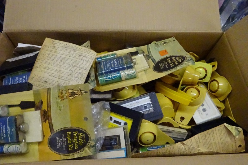 Marble repair kit, egg strainers, cassette tapes (Used)