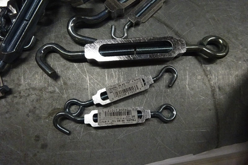 Variety of sizes turn buckles