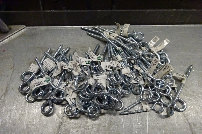 Variety of sizes steel eye bolts