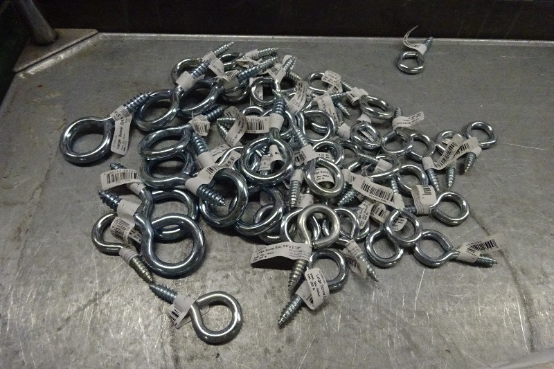 Variety of sizes of large screw eye