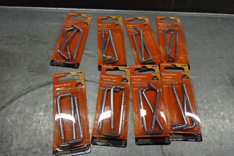 Hillman square bend hooks lot of 8