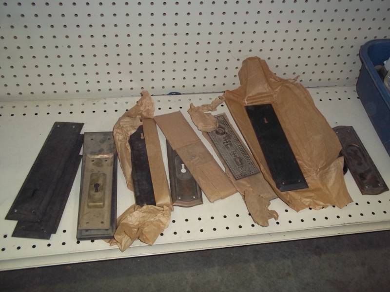 lot 95 image: vintage door lock cover plates