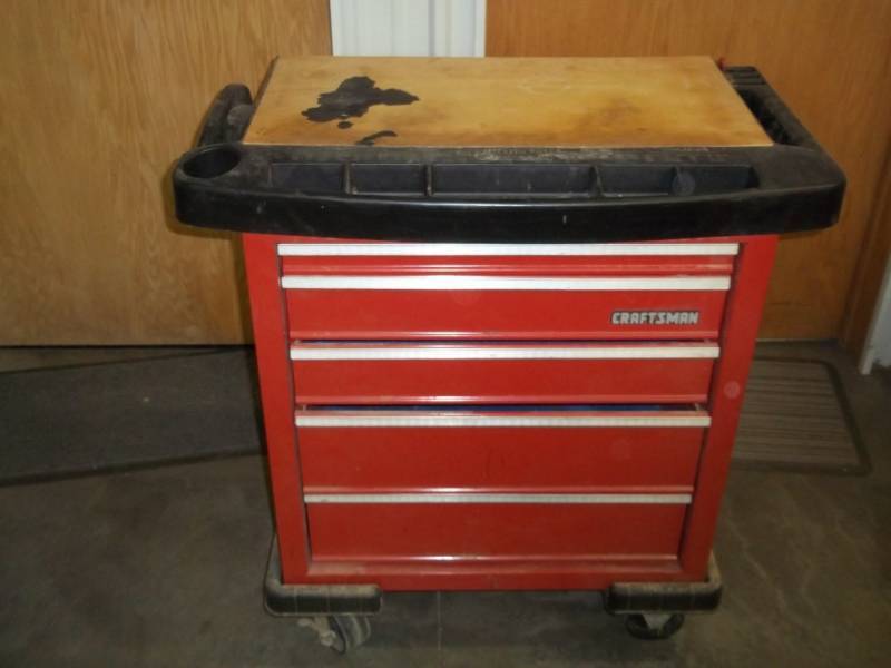 lot 141 image: craftsman rolling tool box (5 drawers) red