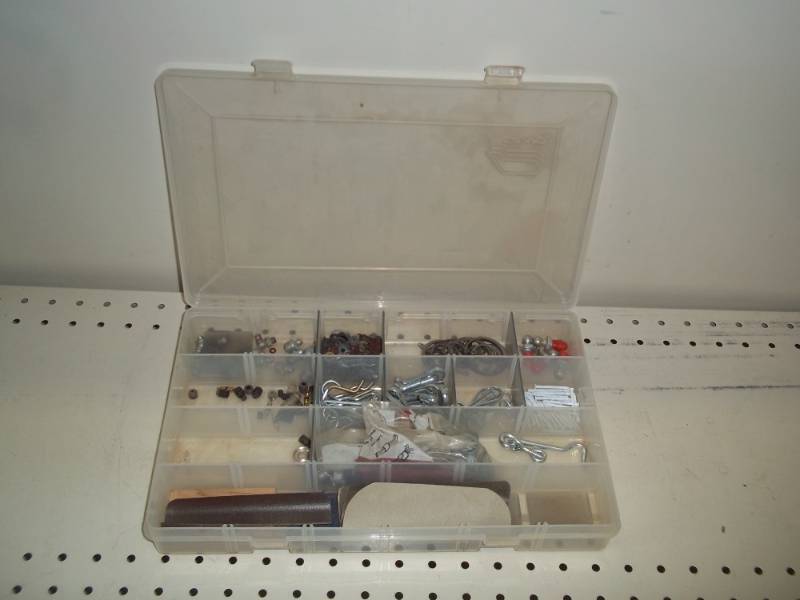lot 146 image: plastic dividers container wassorted hardware, locking rings