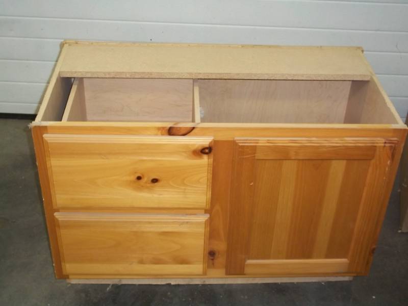 lot 177 image: wood cabinet 25high x 36wide 18deep 2 drawers and one door