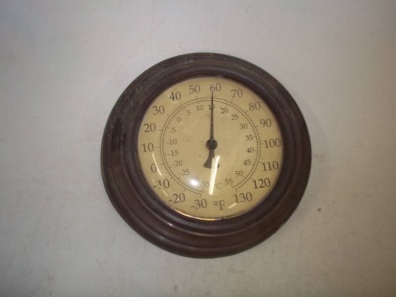 lot 180 image: antique brass thermometer