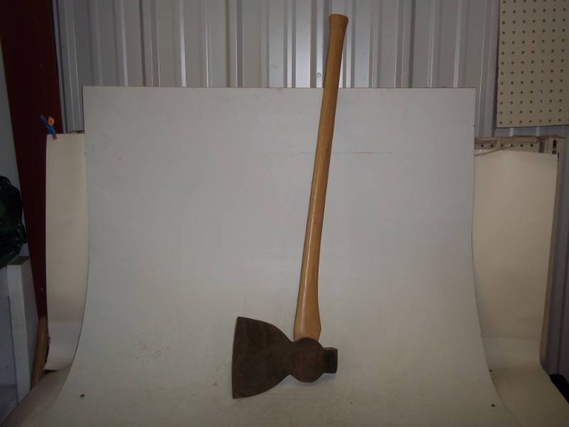 lot 228 image: mann broad ax ax 36 wood handle